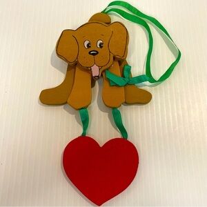 Vintage Kurt S. Adler 1994 Dog Hanging Holiday Ornament Heart Tongue